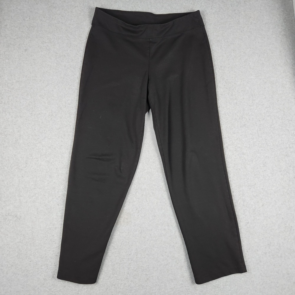 Cathy Daniels Pants Womens Large Black Straight Leg Pull On Stretch Professional